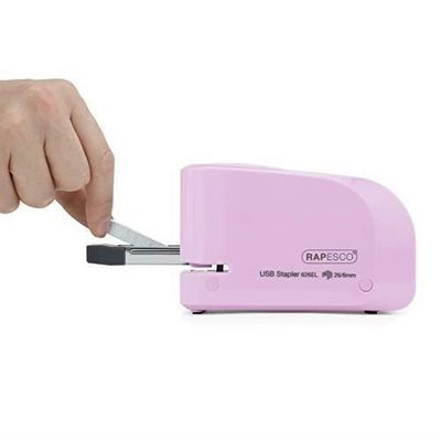 Rapesco - Agrafeuse électrique 626EL - piles/USB - rose - capacité de 15 feuilles - agrafes 26/6
