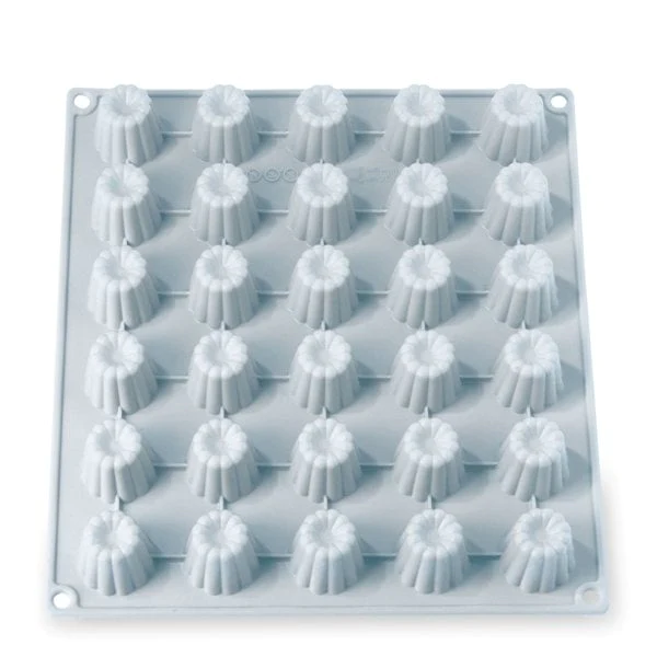 Lot 2 grandes plaques silicone mini-canelés et muffins Mathon