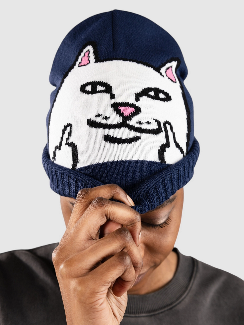 RIPNDIP Peeking Nermal Beanie dark slate