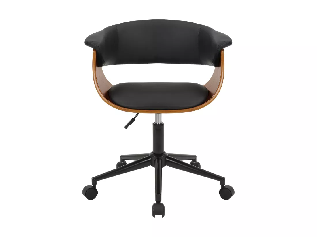 Chaise de bureau - Similicuir - Noyer / Noir - Bruce