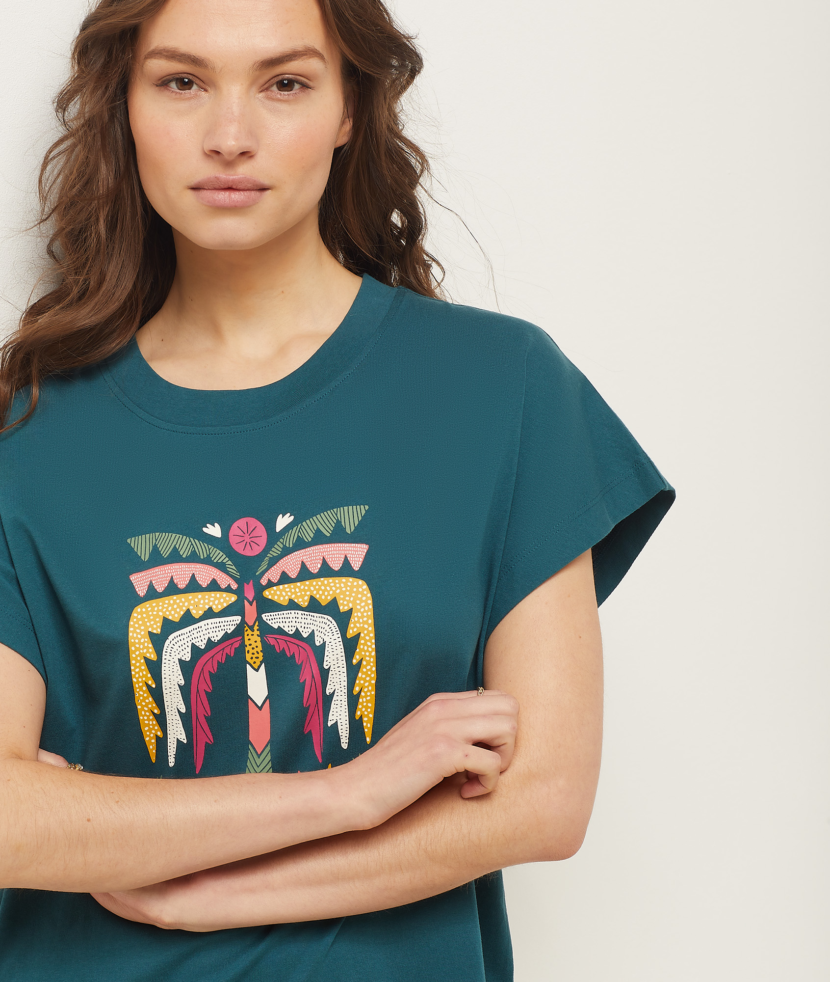 Chemise de nuit imprimé palmier