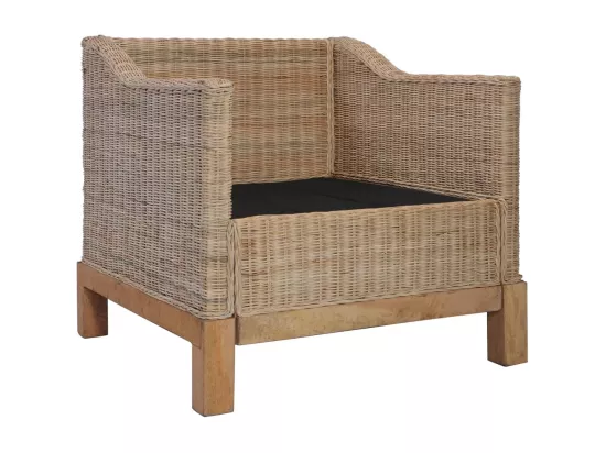 Fauteuil avec coussins Rotin naturel
