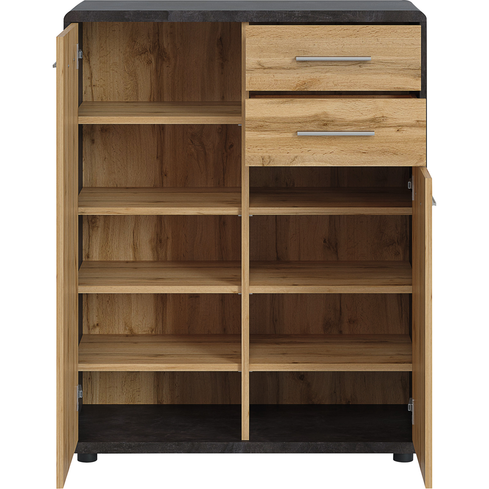 Kommode Trevi Beton-Optik dunkel Wotaneiche 89 x 111 x 40 cm