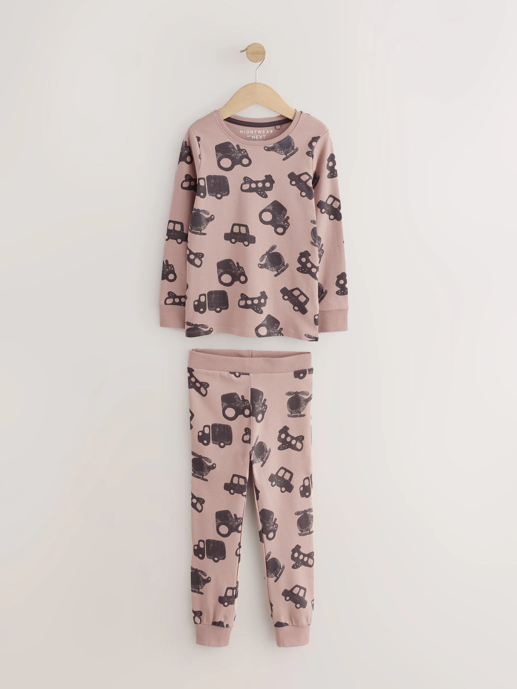 Bruin/Crème Transport - Mini Knusse Pyjama's 3 Set (9mnd-10jr)