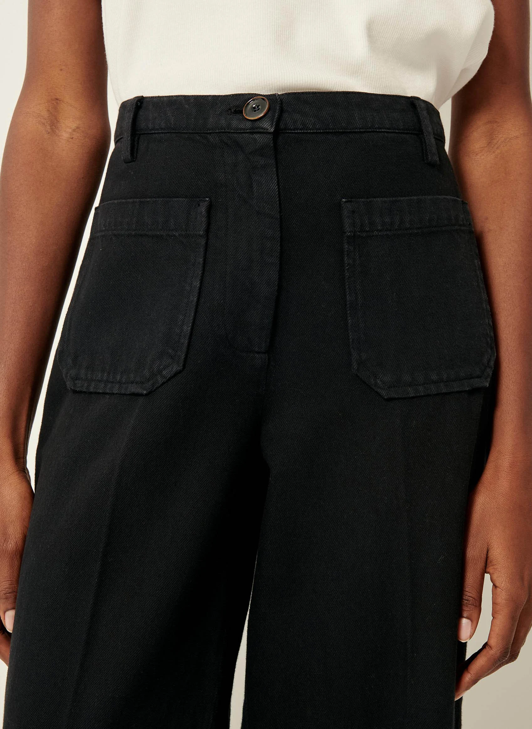 ALDRICKS - Jean droit taille haute en coton | Noir