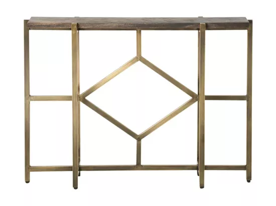 Console en manguier et métal doré Valérie