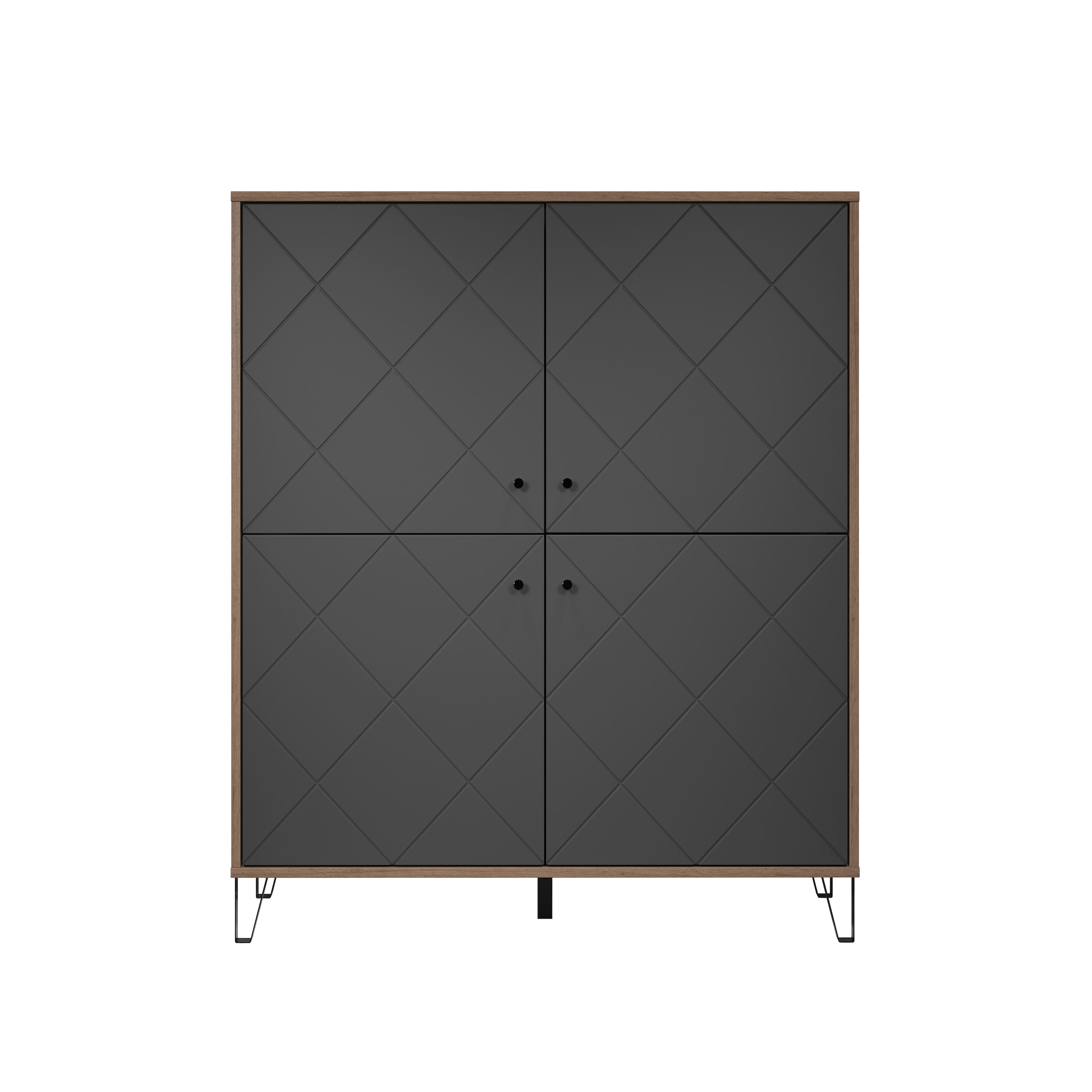 PLACES OF STYLE Highboard »Molveno« 1 Stk. tlg. Highboard mit 4 Türen & Soft-Close - (B/T/H) 123/40/136 cm