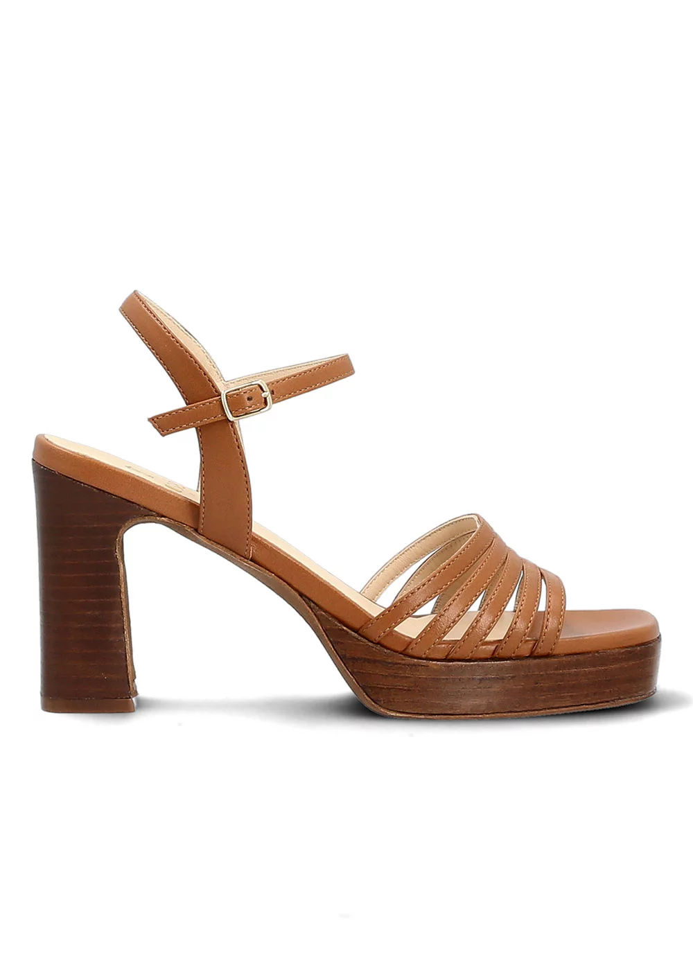 SANDALE THEA CUIR CAMEL