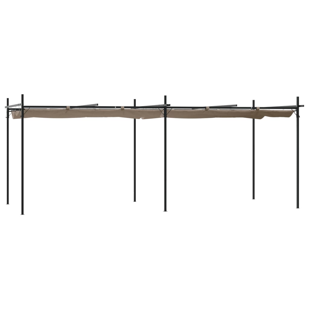 Pergola avec toit rétractable taupe 589x292x230 cm