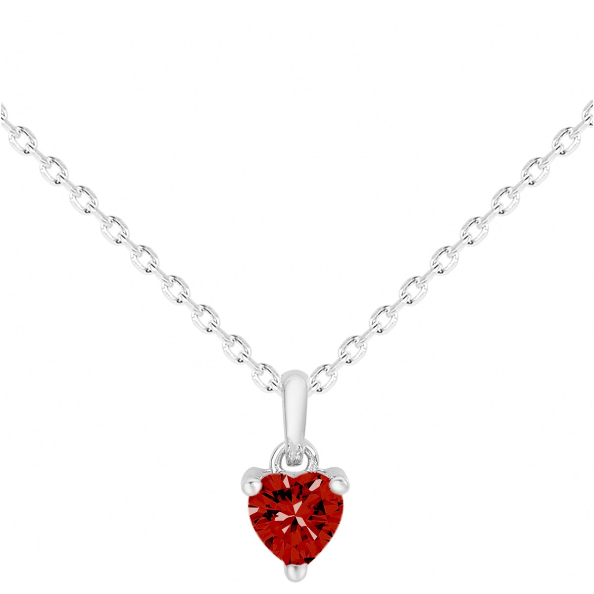 Collier en Argent avec spinelle rouge rubis