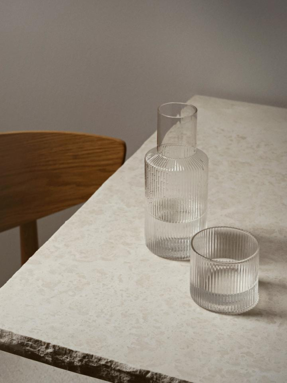 Ferm Living Ripple karaf glazen set small Clear