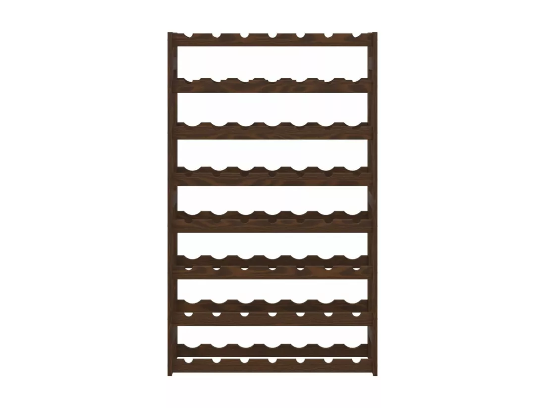 Casier à bouteilles pour 56 bouteilles marron bois pin solide