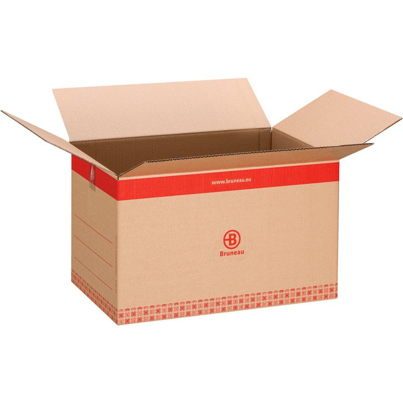 Caisse déménagement Bruneau kraft brun simple cannelure L 55,5 x l 34 x H 36 cm