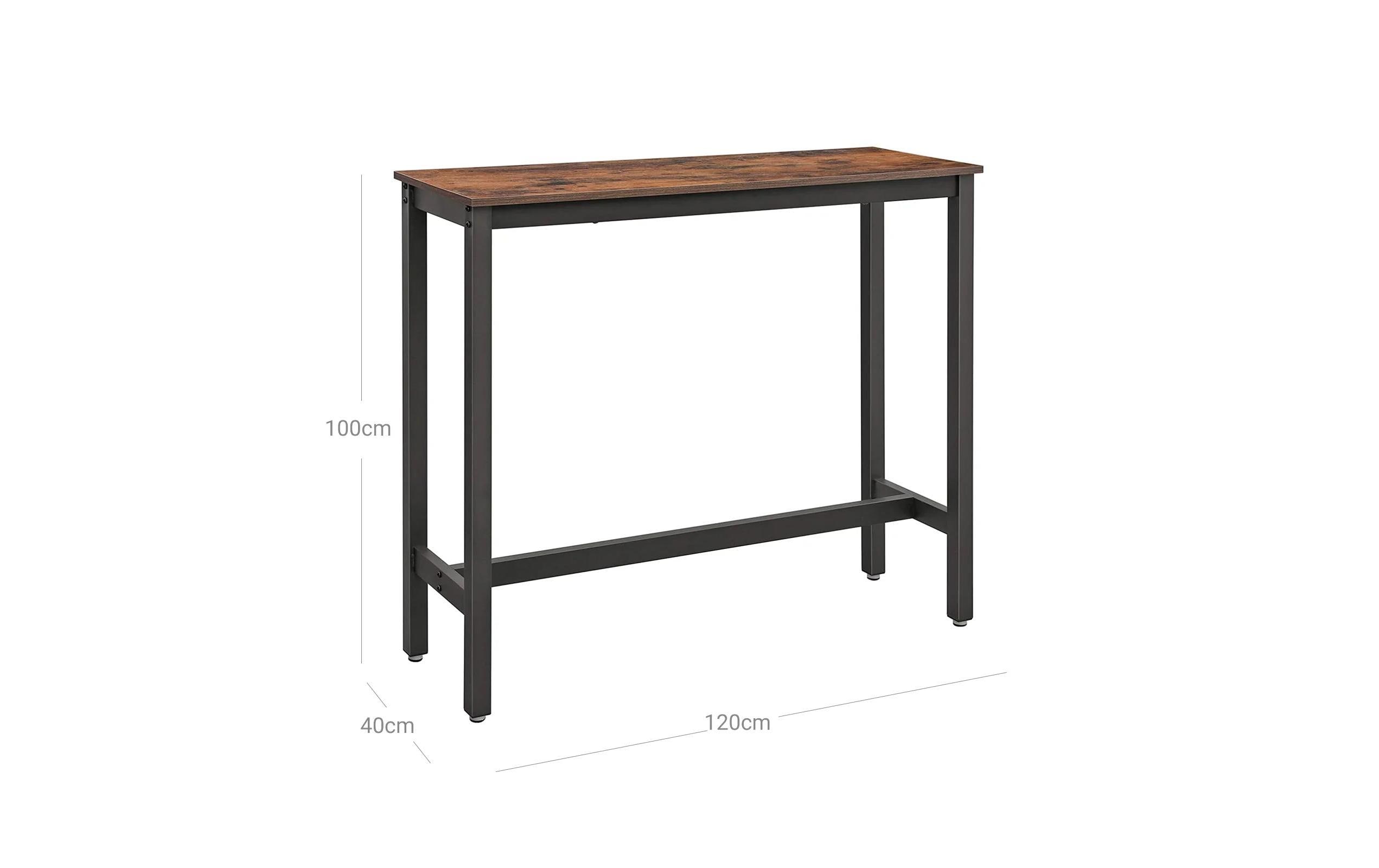 Bartisch mit Metallgestell 120 x 100 cm, Braun/SchwarzHochtisch