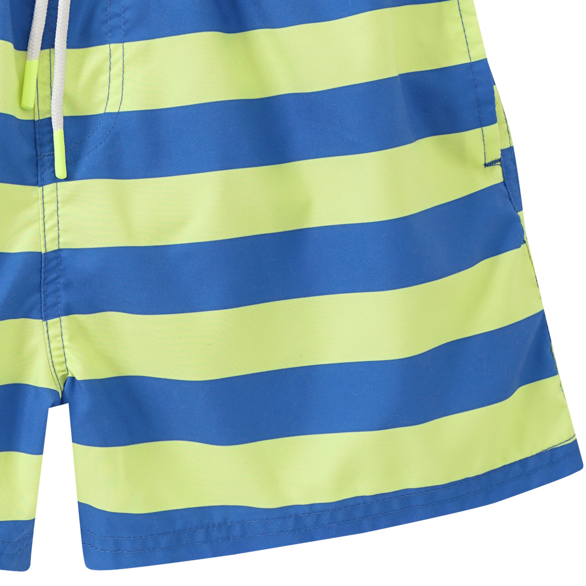 Famy Jungen Badeshorts mit Streifen blau / limette