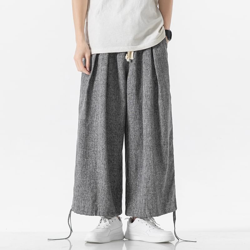 Bay Go Mall - Cropped broek met wijde pijpen en trekkoord in de taille