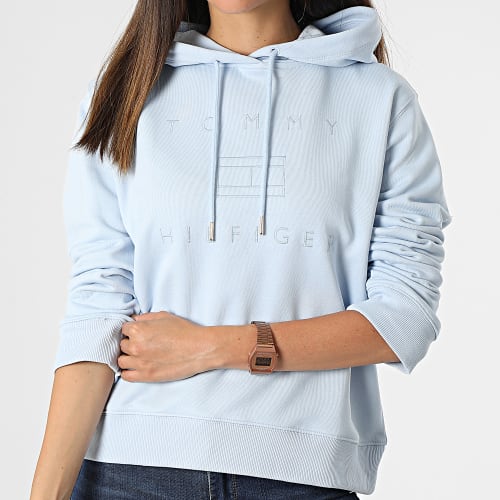 Sweat Capuche Femme Regular Metallic 4636 Bleu Clair