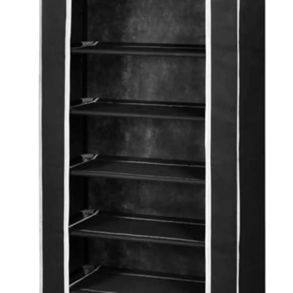 vidaXL - Schoenenkast - Zwart - Stof - 57 x 29 x 162 cm