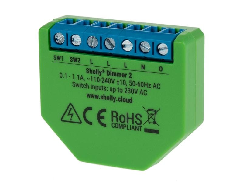 Shelly WLAN-Dimmaktor Dimmer 2 WiFi-Dimmaktor 10- 200 W, phasenanschnitt