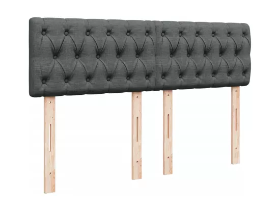 Sommier à lattes de lit avec matelas Gris foncé 160x200cm Tissu