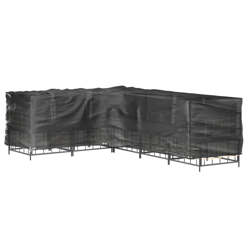 Housses de salon de jardin en forme de l 2 pcs 16 œillets