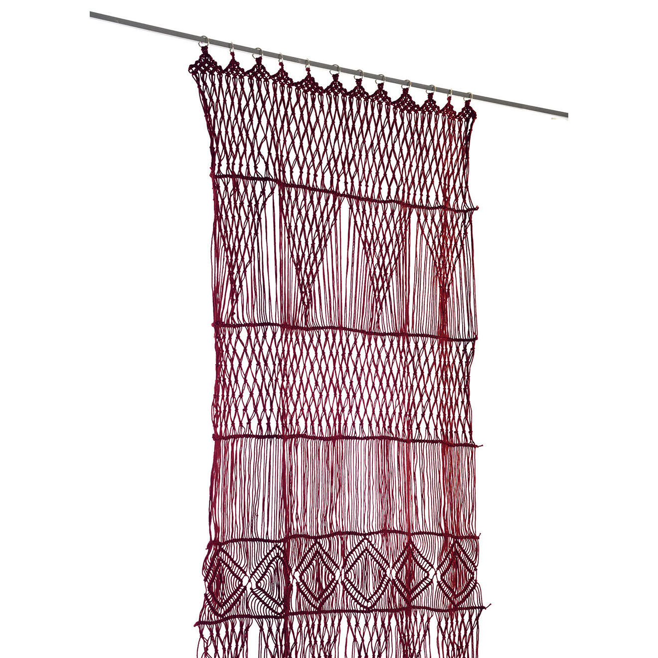 En Fil d'Indienne Rideau en macramé Resille carmin - 100x280 cm