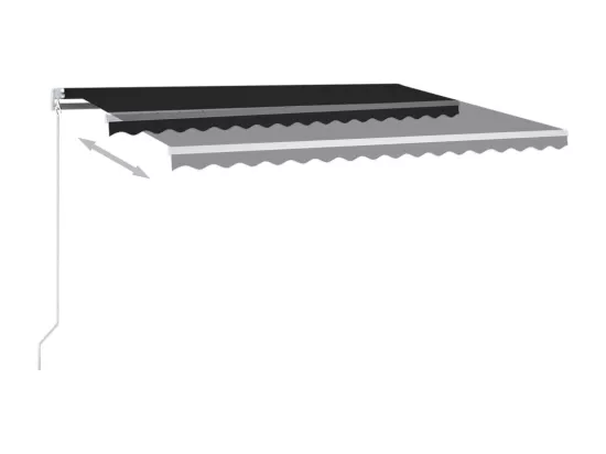 Auvent automatique rétractable avec poteaux 4,5x3,5m Anthracite