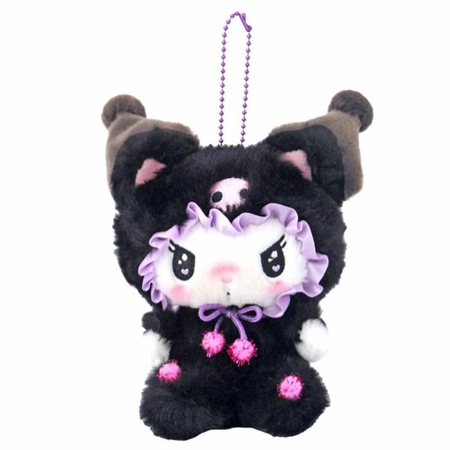 Nakajima Corp. - Sanrio Kuromi Pluchen Speelgoed Tashanger / Sleutelhanger (Zwarte Kat)