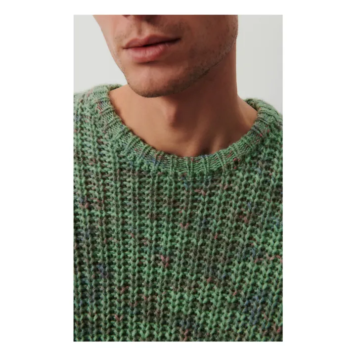 American Vintage Pull Poyatown Laine | Vert chiné