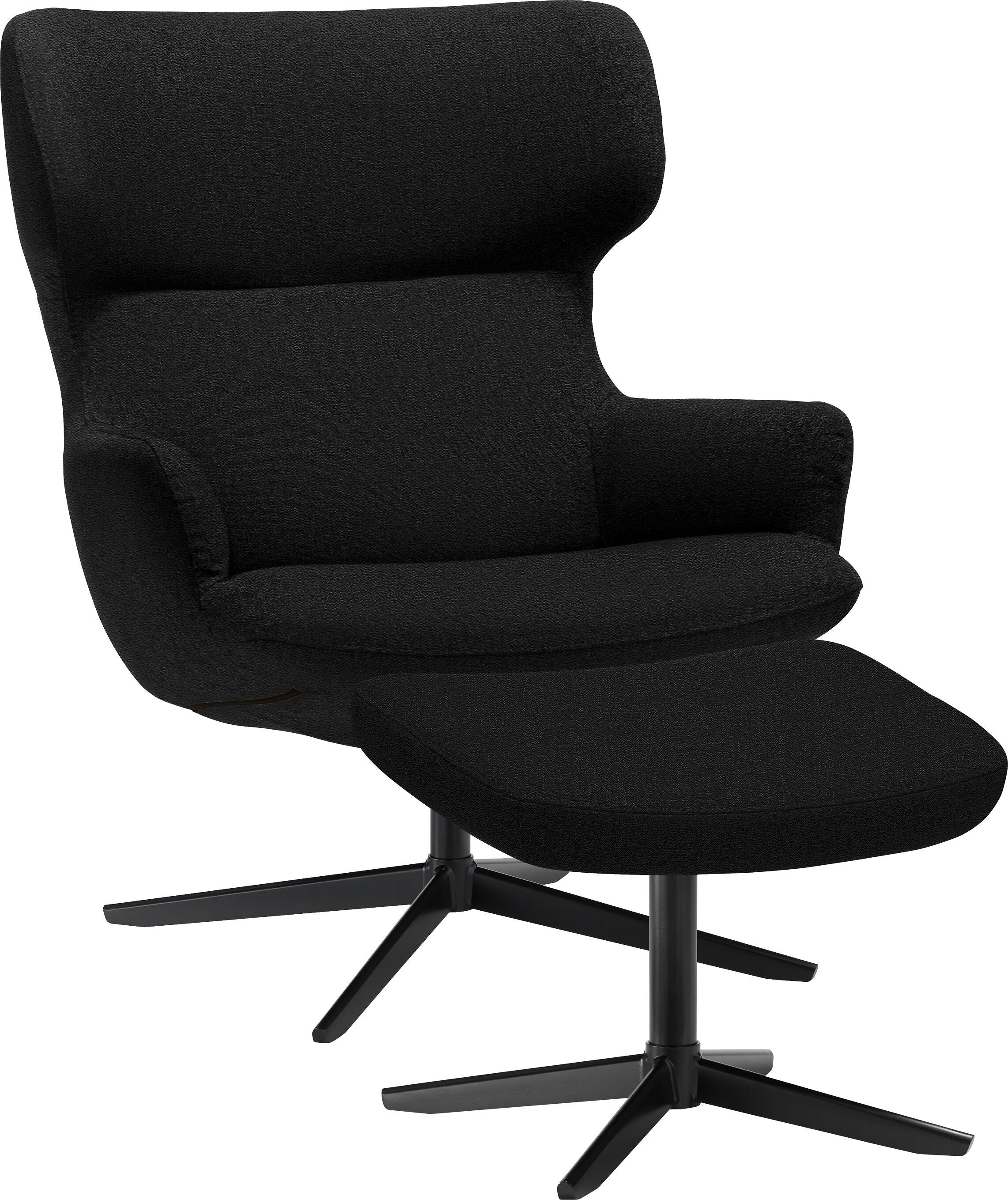 ELVY Hocker - Schwarz / B: 55.0 cm x T: 40.0 cm x H: 45.5 cm