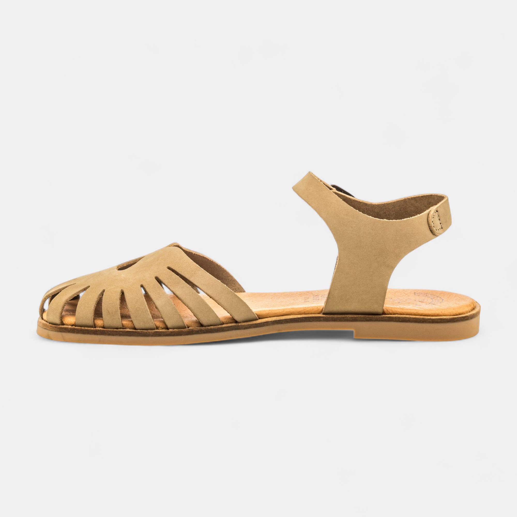 Sandales Femme en cuir taupe