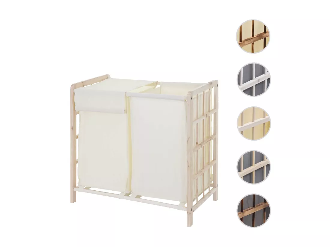 Collecteur de linge MCW-B60, brun clair, couvercle crème