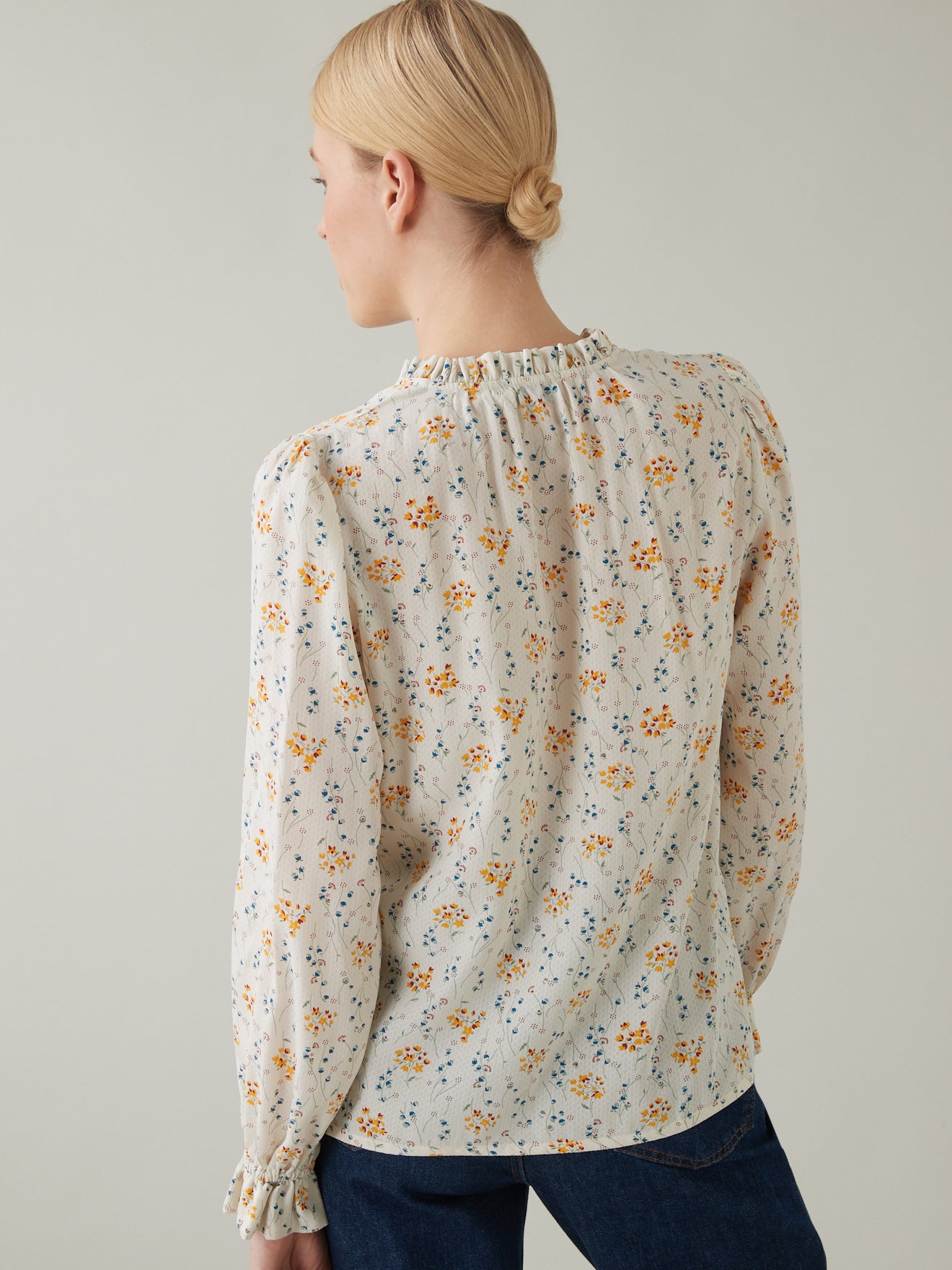 Blouse col froufrou femme imprimé Églantine
