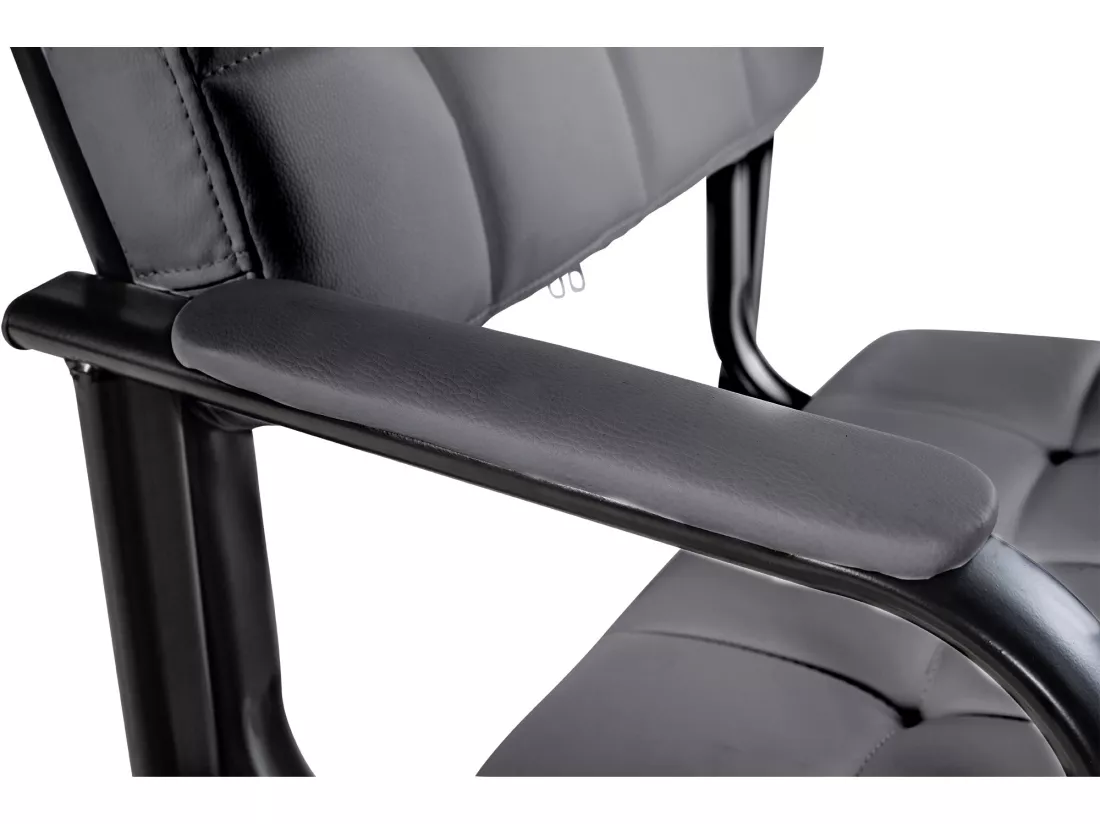 Chaise gondole - Similicuir & Métal noir mat - Gris - Canada B