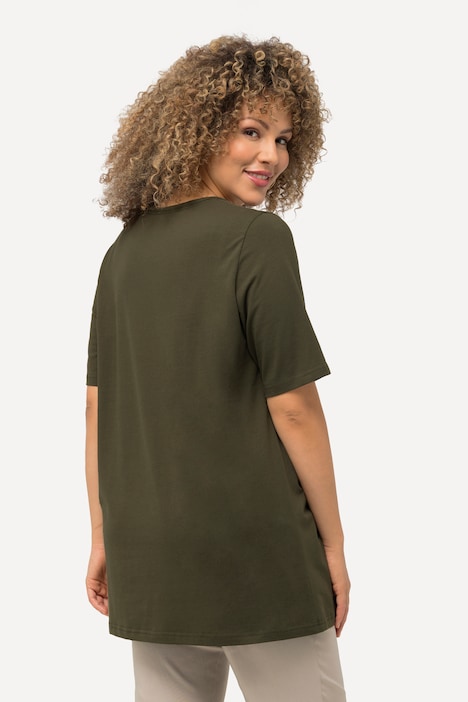 T-Shirt, A-Linie, Carree-Ausschnitt, Halbarm