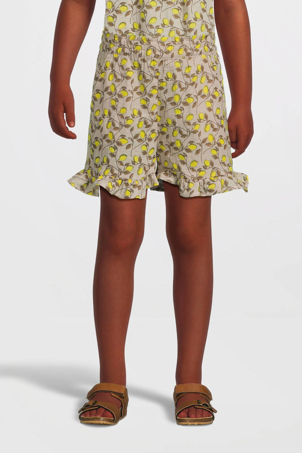 VERO MODA GIRL casual short VMNATALI met all over print geel/wit/bruin