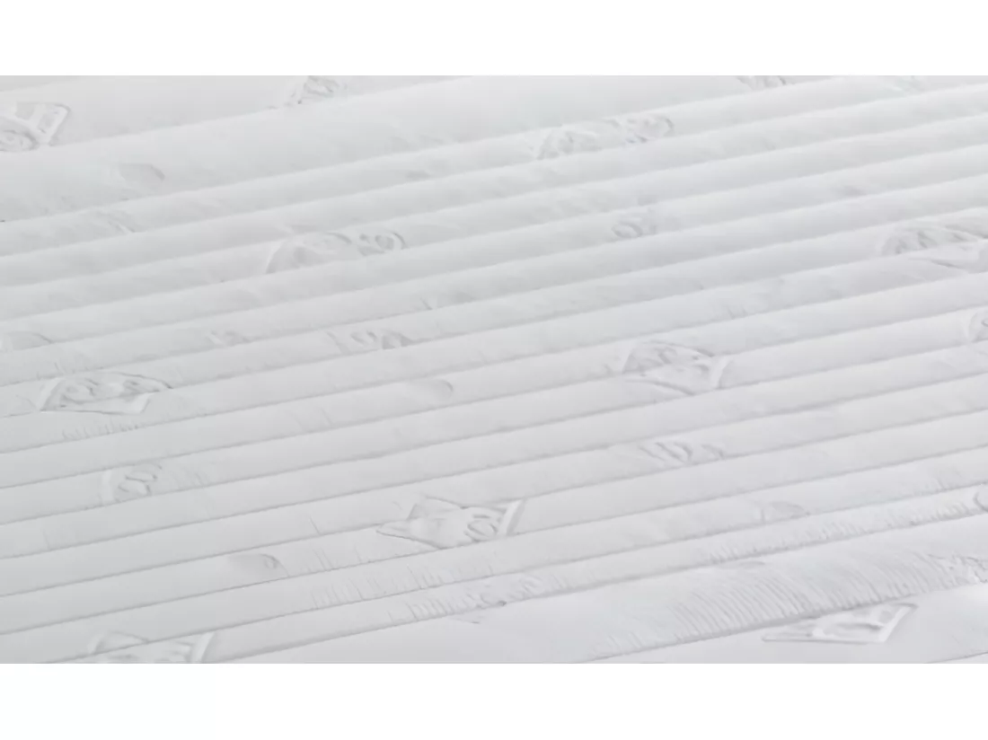 Matelas mémoire plus ressorts ensachés 4 cm mémoire de forme 140x200 hauteur 23 cm 7 zones confort