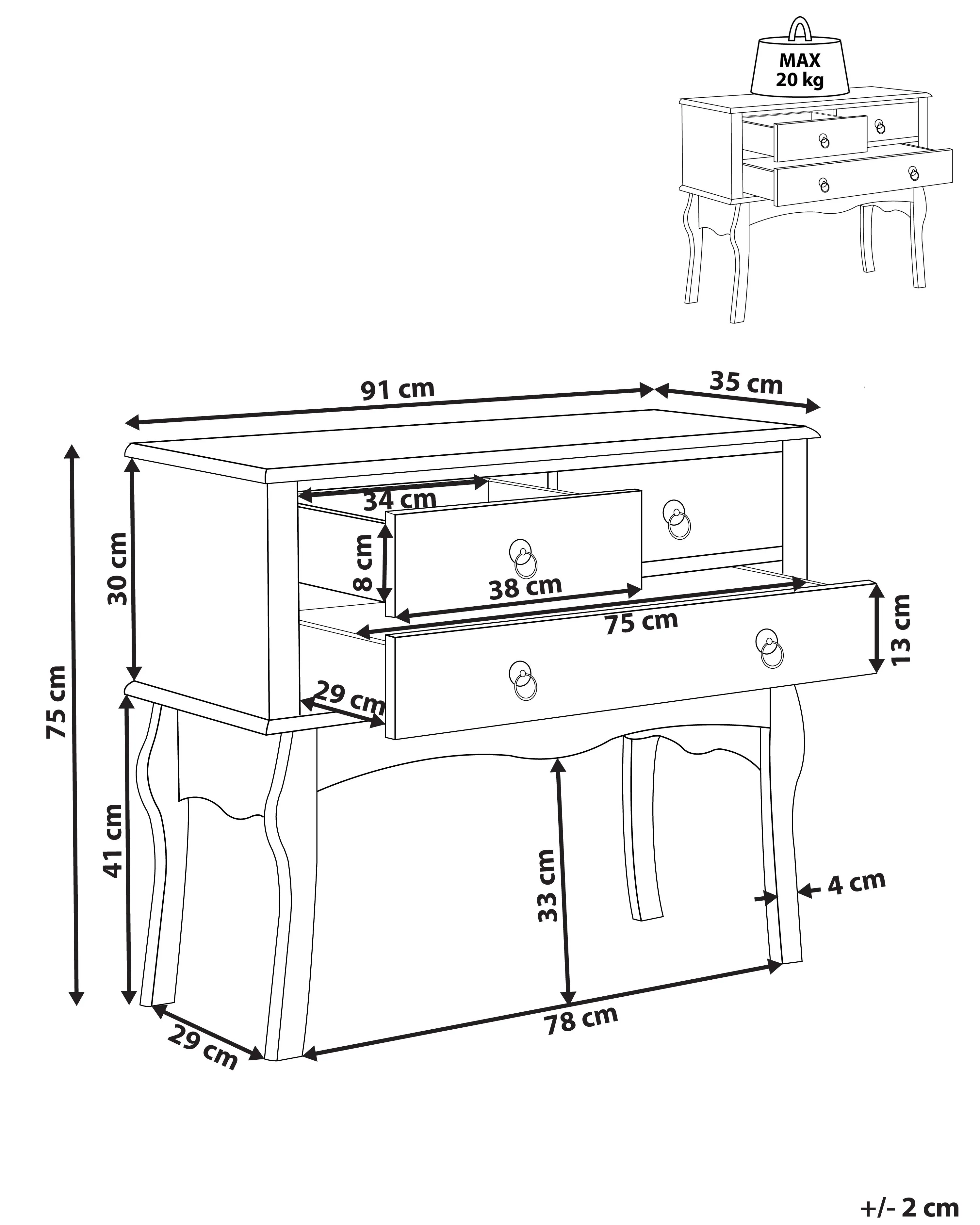 Sidetable LAMAR Wit