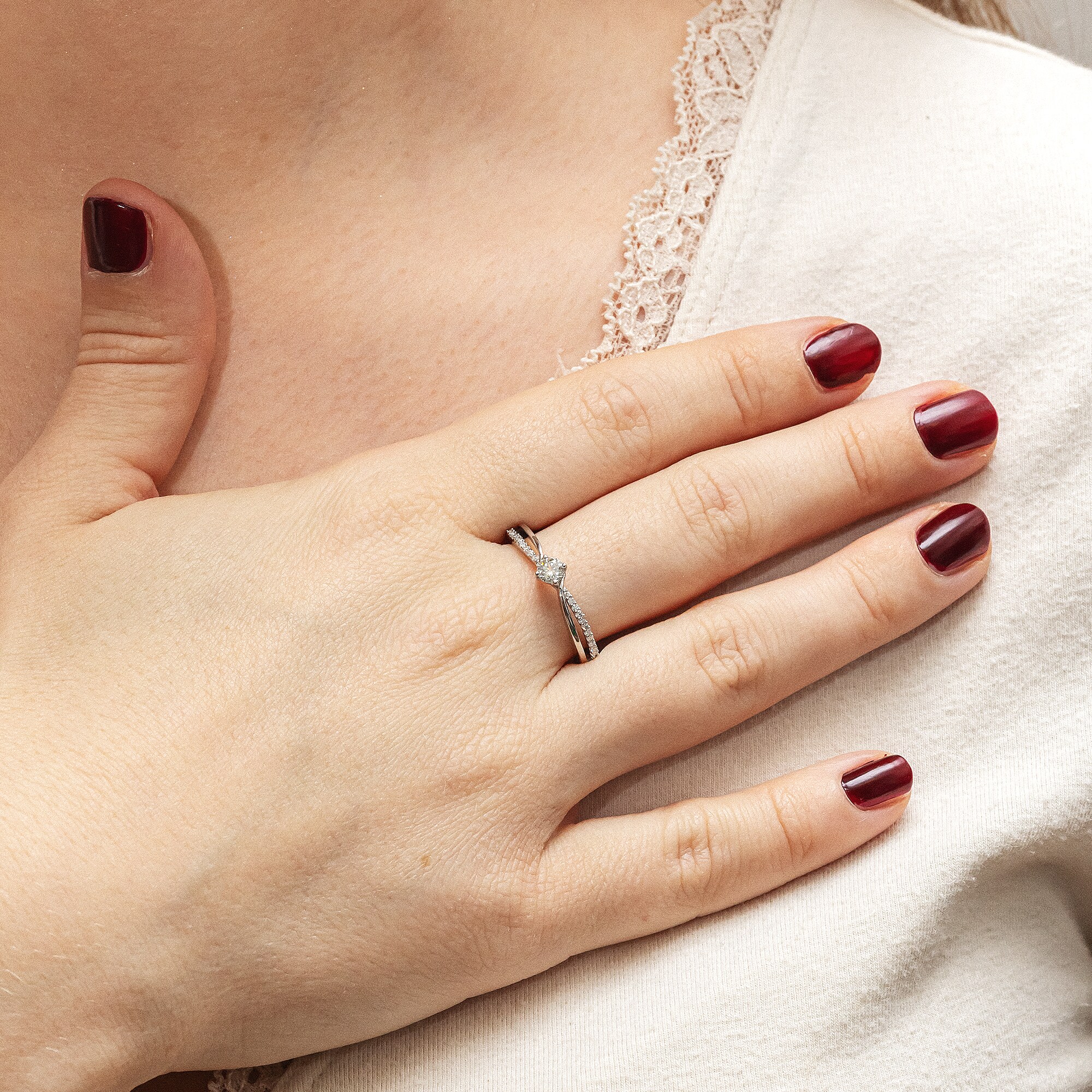 Diamonds by Ellen K. Ring Gold 585 mit 25 Brillanten zus. 0,25ct.