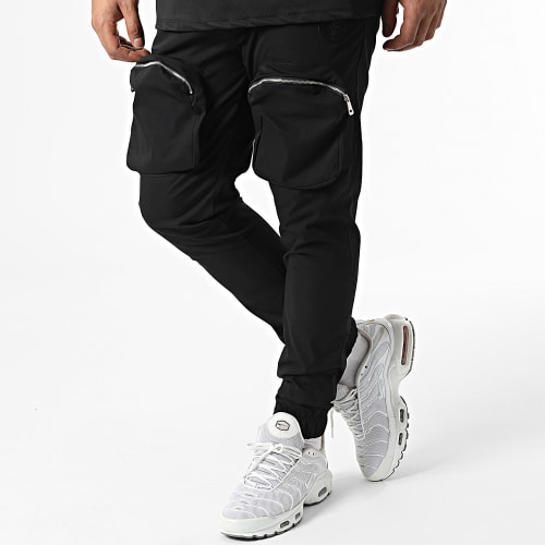 Ensemble Tee Shirt Et Pantalon Cargo Podo Noir