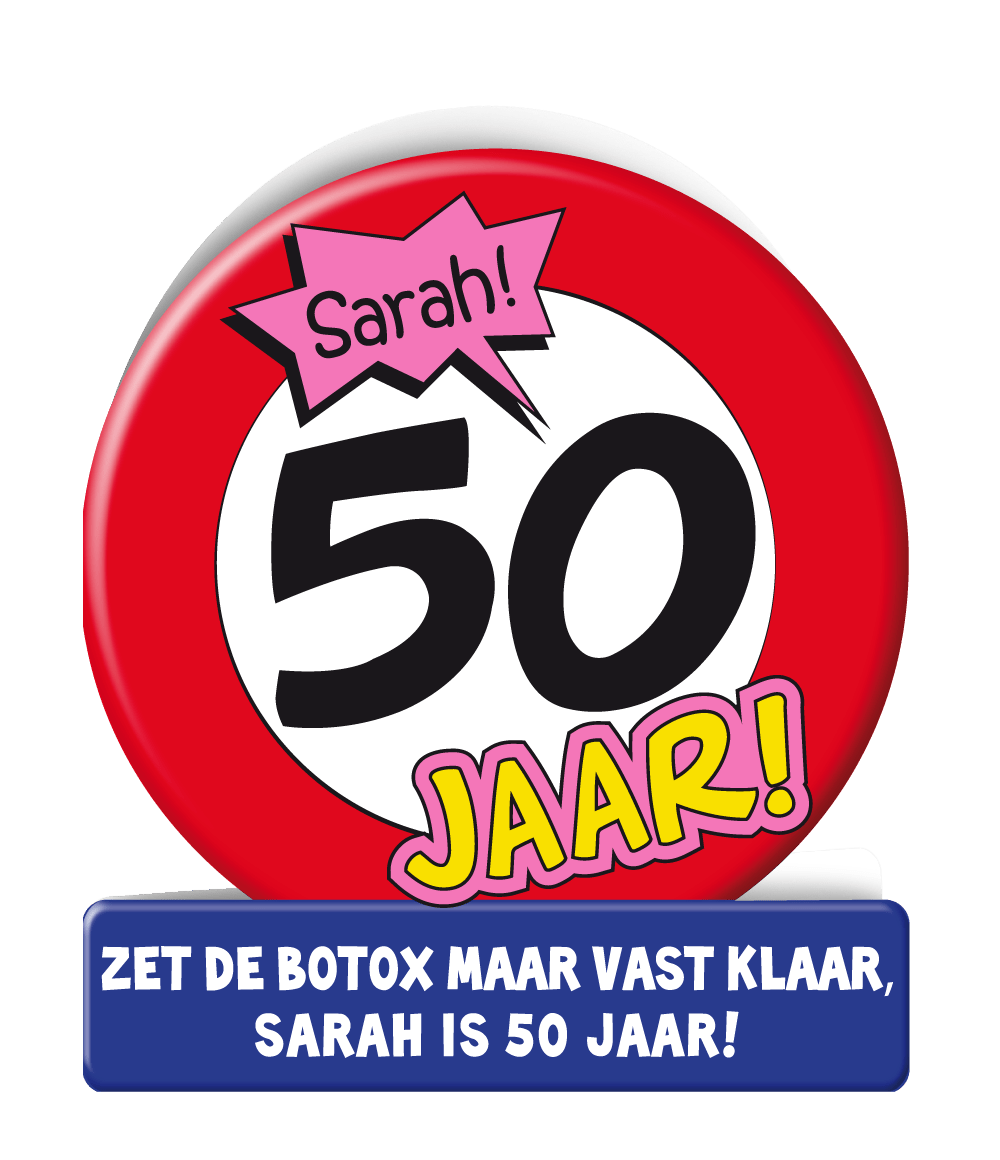 Verjaardagskaart Sarah Verkeersbord 16,5cm