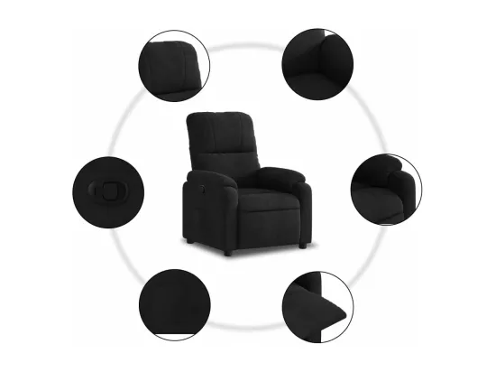 Fauteuil inclinable noir tissu microfibre