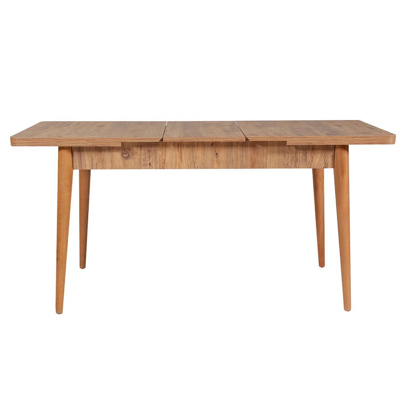 Wooden Art Ensemble Table + 2 Chaises + 2 Bancs Vina beige/gris