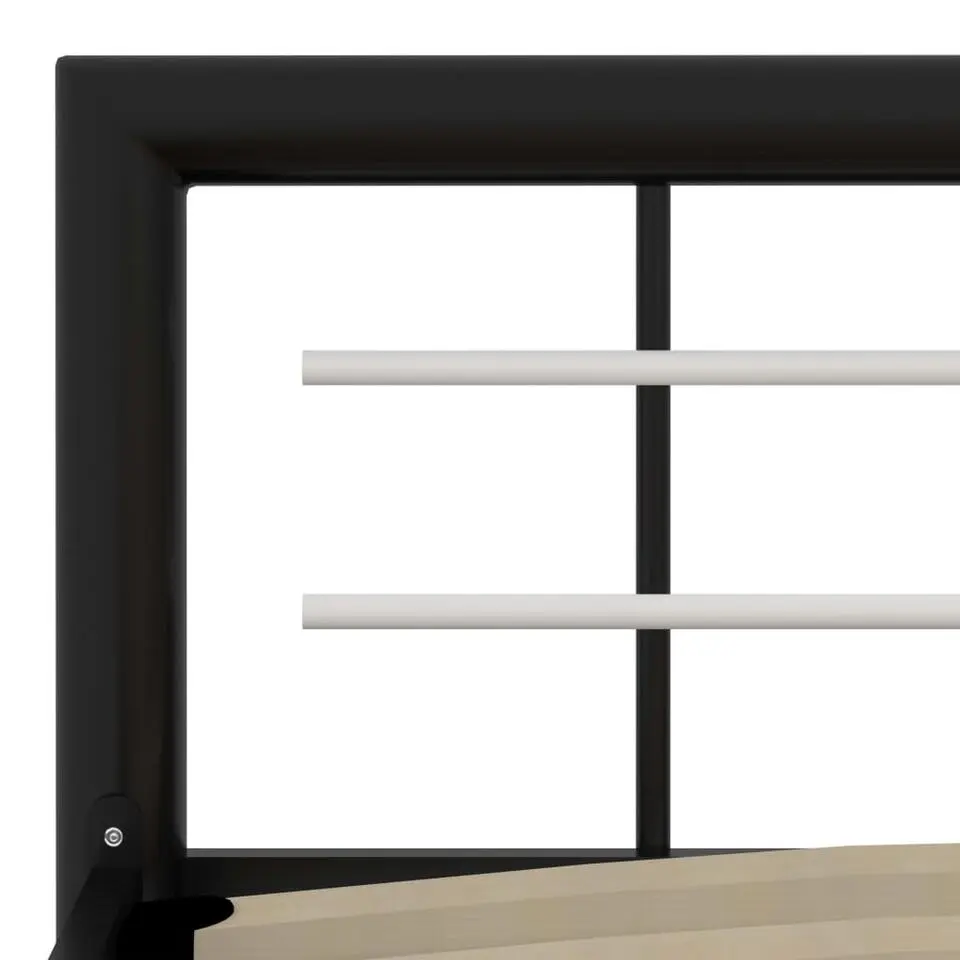 vidaXL - Bed met hoofd- en voeteneinde - Zwart en wit - Metaal - 100x200 cm