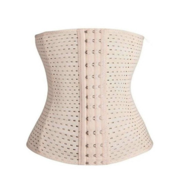 (Gr. L) Damen Korsett Waist Trainer Body Former Shapewear - Nude