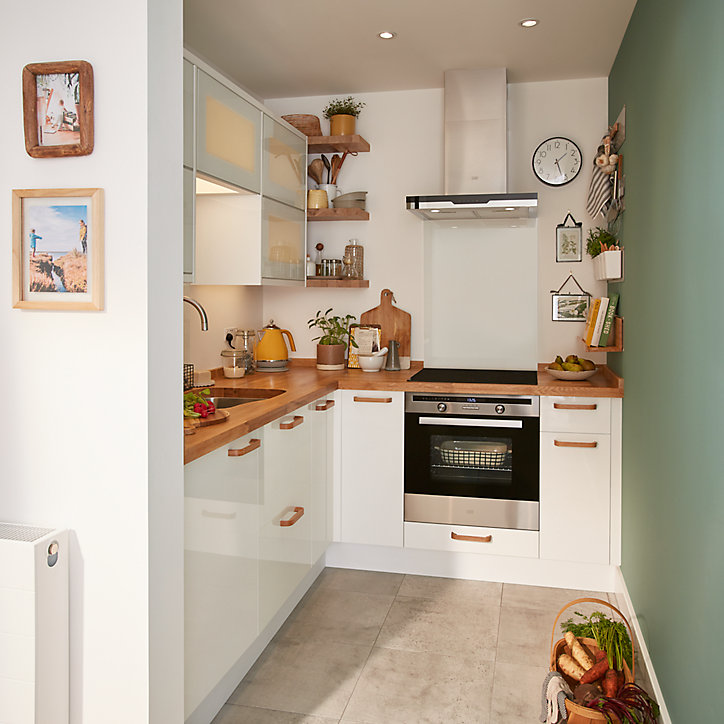 Porte de meuble de cuisine Stevia blanc brillant l. 30 cm x H. 72 cm GoodHome