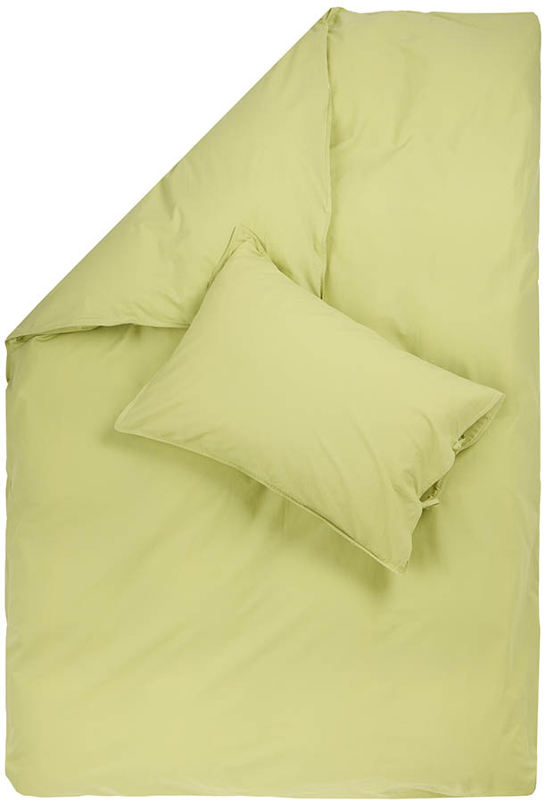 Plain cotton bomullsengesett 140x200 eplegrønn
