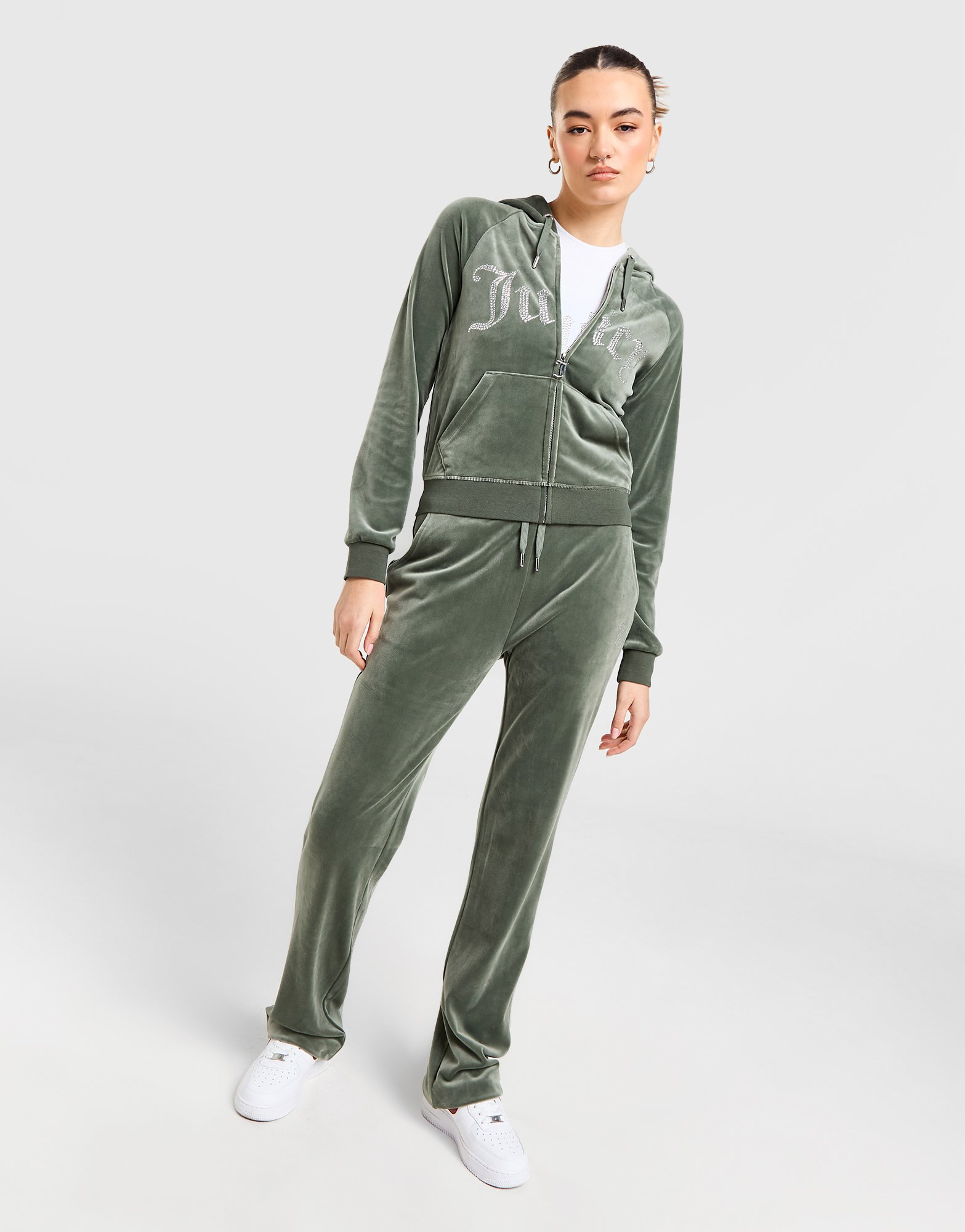 JUICY COUTURE Sweat à capuche Diamante Zippé en Velours Femme