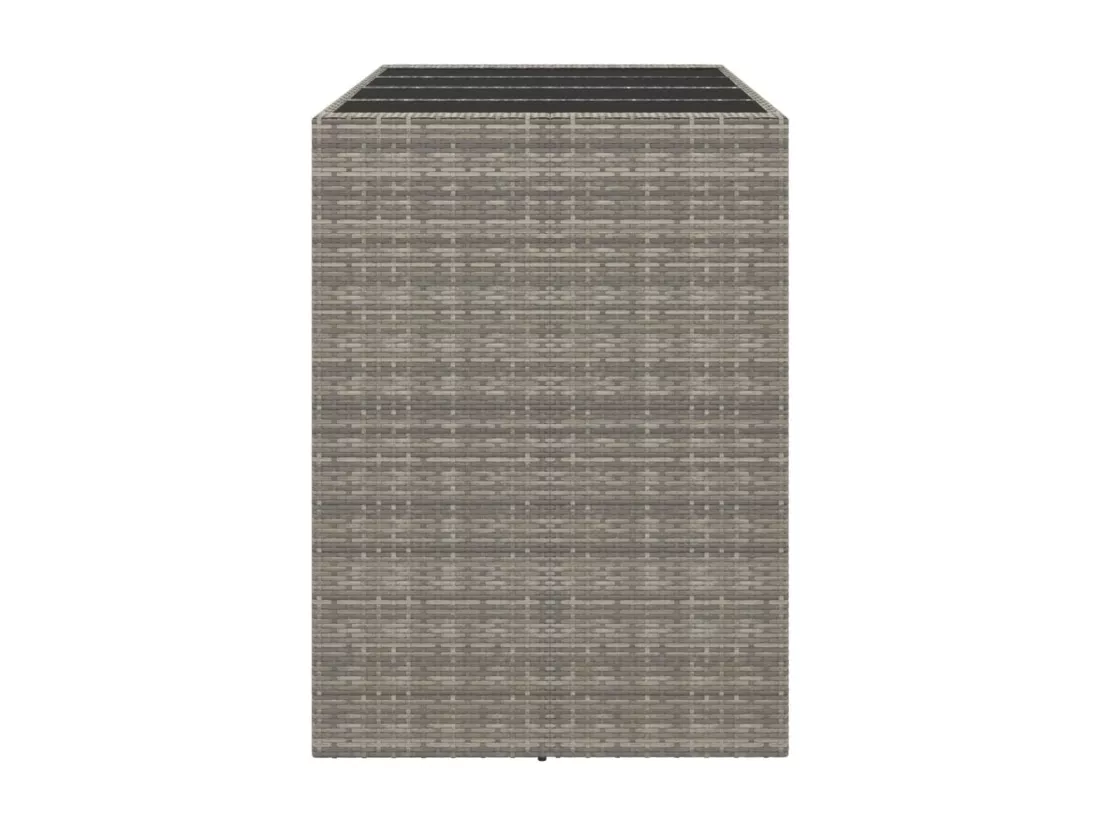 Prolenta Premium - Table de bar et dessus en verre gris 145x80x110 cm poly rotin