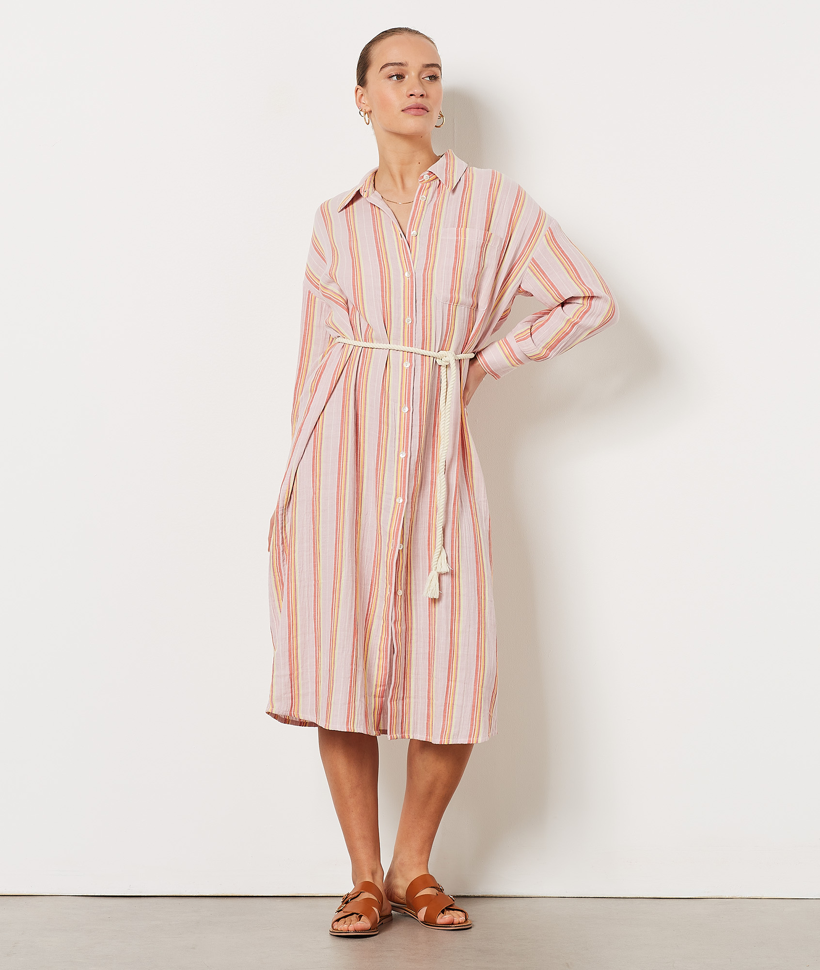 Robe à rayures 100% coton